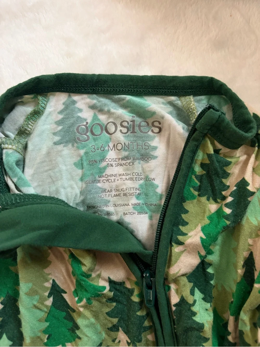 Green Forest-Print Kids Footed One-Piece Pajama